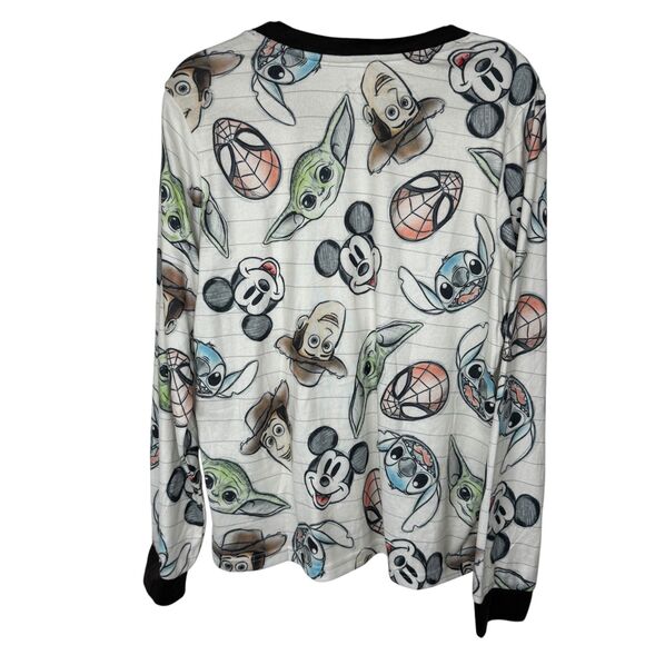 NWT Disney White multicharacter long sleeve & pants pajama set Size Medium - Picture 5 of 14